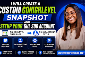 create custom gohighlevel snapshot and set up your ghl sub account