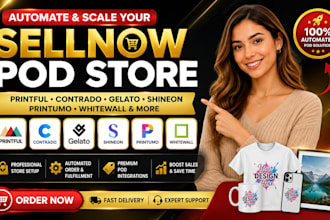 sellnow contrado printful gelato shineon printumo whitewall pod store design