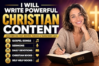 write christian ebook ghostwriter gospel songs sermons devotionals self help