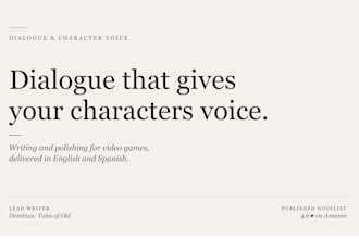 write and polish your video game dialogue with authentic character voice