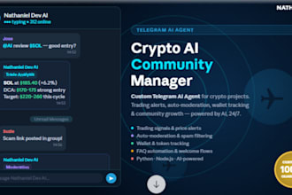 telegram ai agent, crypto ai agent, community  manager