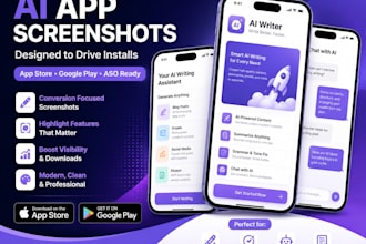 design ai app screenshots for app store and google play