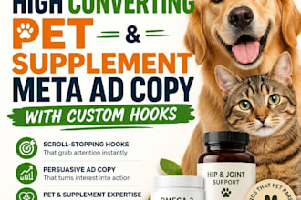 write high converting ads for pet products and supplements