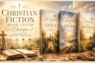 design a christian fiction book cover for KDP and ingramspark