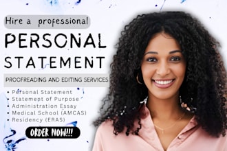 proofread and edit your personal statement statement of purpose, college essay