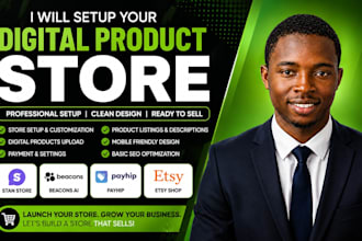 setup stan store beacons ai payhip etsy digital product