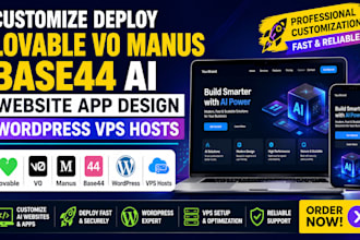 customize deploy lovable v0 manus base44 ai website app design wordpress vps