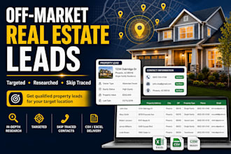 scrape off market real estate leads with skip tracing