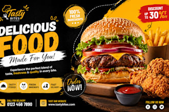 eye catching food flyer, restaurant flyer, food menu
