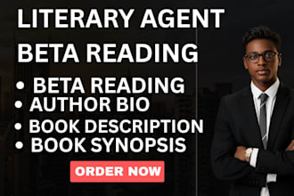 literary agents beta reading author bio  book synopsis ebook description