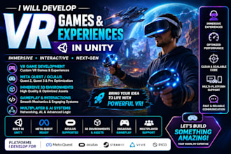 develop a VR game or immersive experience in unity for meta quest