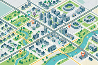 create a custom neighborhood map, area map, city map and location map