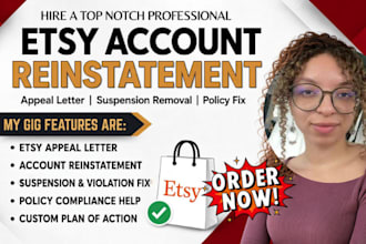 write etsy suspension appeal letter, etsy account reinstatement etsy reopen