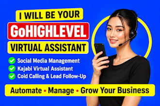gohighlevel virtual assistant social media kajabi virtual assistant cold calling