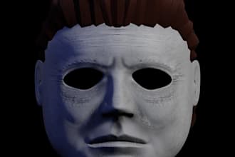 design 3d halloween mask print and paint wearable cosplay helmet and armor