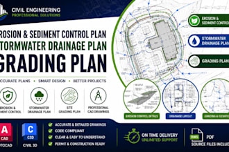 design erosion and sediment control plan, stormwater drainage plan, grading plan