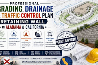 grading, drainage and traffic control plan retaining wall in alabama california