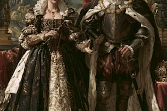 create renaissance royal family, royal couple portrait