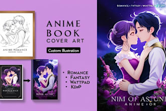 draw anime romance book cover art wattpad fantasy illustration kdp cover design