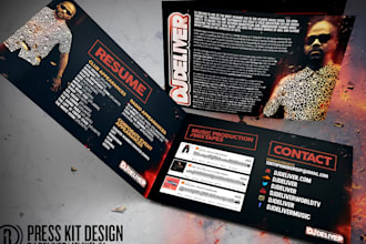 design dj press kit, music epk, music one sheet, speaker epk, promotional flyer