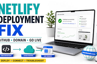 deploy or fix your website on netlify and connect github