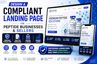 design a compliant landing page for peptide businesses and sellers