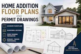 draft home addition floor plans and permit drawings