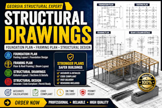 draw georgia structural design, foundation, footing, slab and framing plans