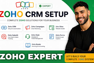 zoho crm setup zoho campaigns zoho sites zoho salesiq zoho desk zoho form books
