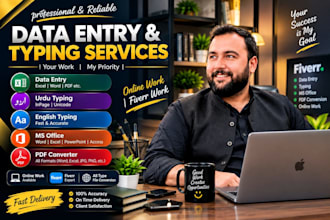 do urdu and english typing and data entry accurately