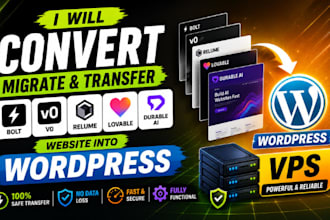 convert migrate transfer bolt v0 relume durable ai website into wordpress vps