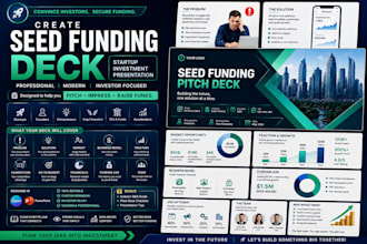 create seed funding deck, startup investment presentation, canva powerpoint