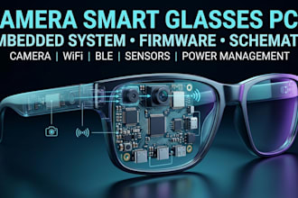 design camera smart glasses pcb, embedded system, firmware and schematic