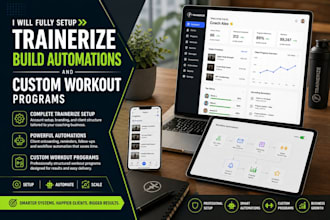 setup trainerize, everfit, build automations and custom workout programs