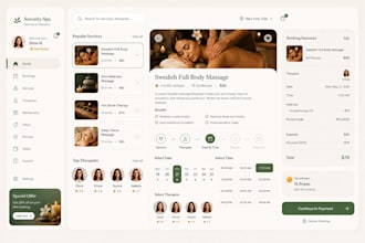provide spa relaxing xxl swedish full body massage session app, healthcare app