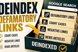 deindex defamatory google links, court cases, negative links, news articles