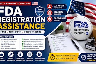 fda registration handle fda registration, US agent, fsvp and import compliance