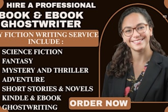 be your professional fiction book and ebook ghostwriter