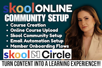 setup skool online community skool course creation skool community skool manager