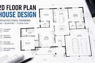 design architectural drawing floor plan house plan 2d floor plan blueprint stamp