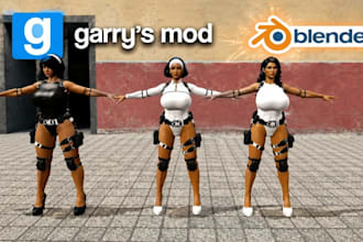 mod, create custom 3d model, players models for garry mod, gmod, sfm, mmd