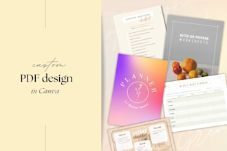 design canva minimalist planner, worksheet, checklist, journal