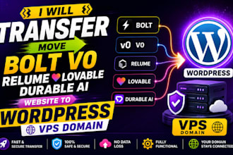 transfer move bolt v0 relume lovable durable ai website to wordpress vps domain