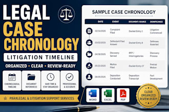create a detailed legal case chronology and litigation timeline