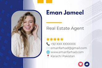 design modern professional business card for real estate doctor lawyer