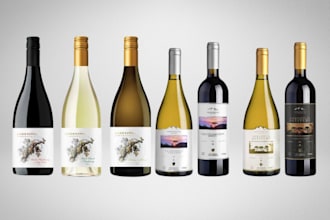 do your wine label design and packaging design, product label, gin label design