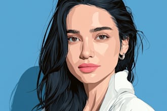 draw realistic face vector cartoon portrait of you