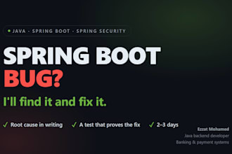 fix your java spring boot bug, error or production issue