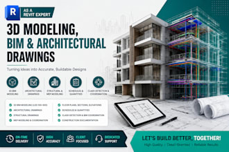 do professional 3d modeling bim, autocad, architectural drawings as revit expert