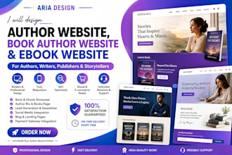 design book author website, ebook landing page, children book website, author